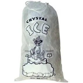 10 lb. Plastic Ice Bags with Drawstring "CRYSTAL ICE"