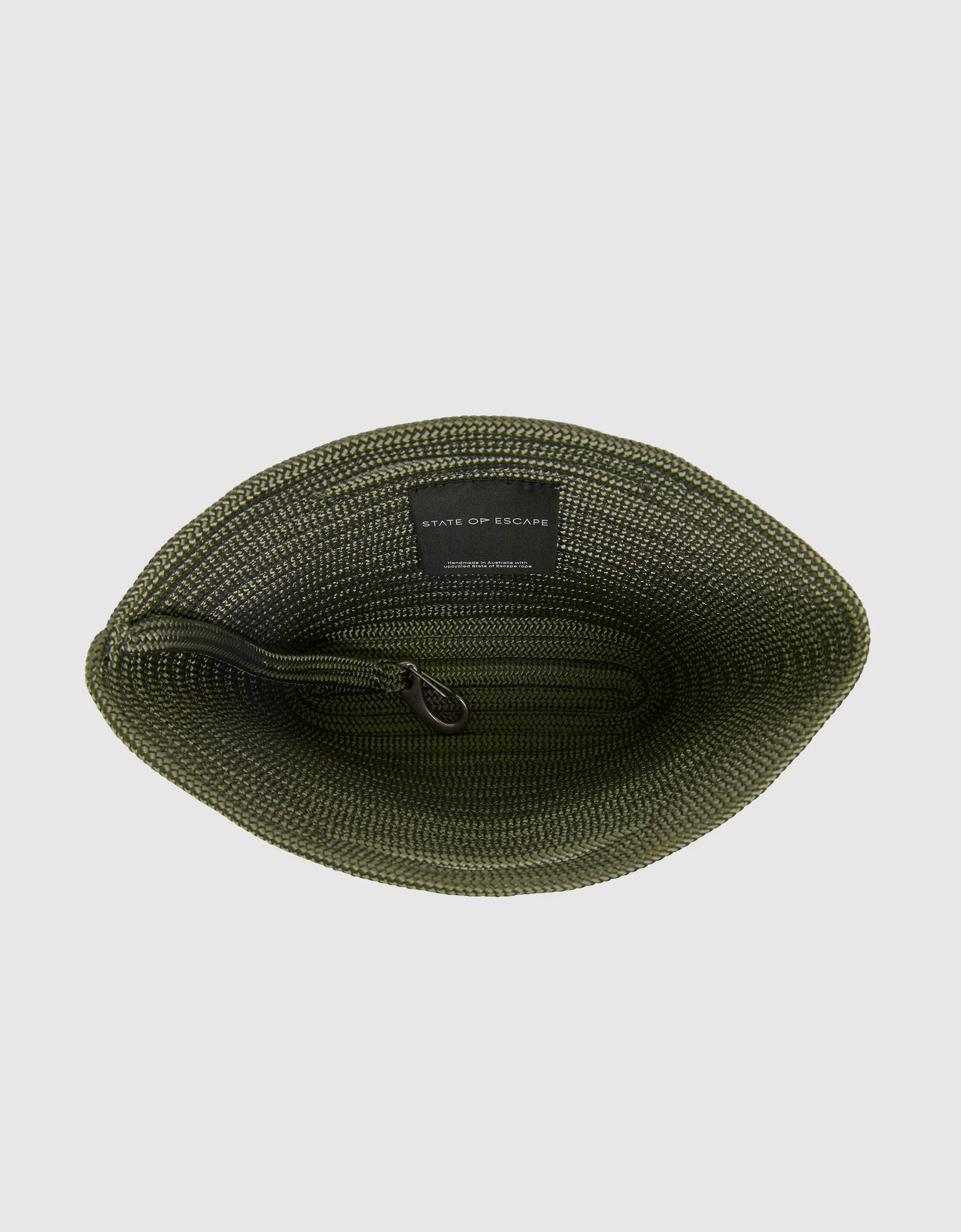 Adrift clutch large in khaki