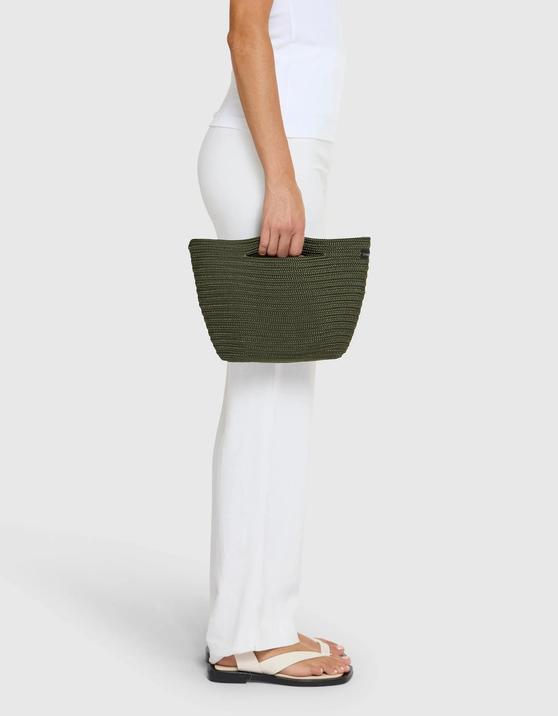 Adrift clutch large in khaki