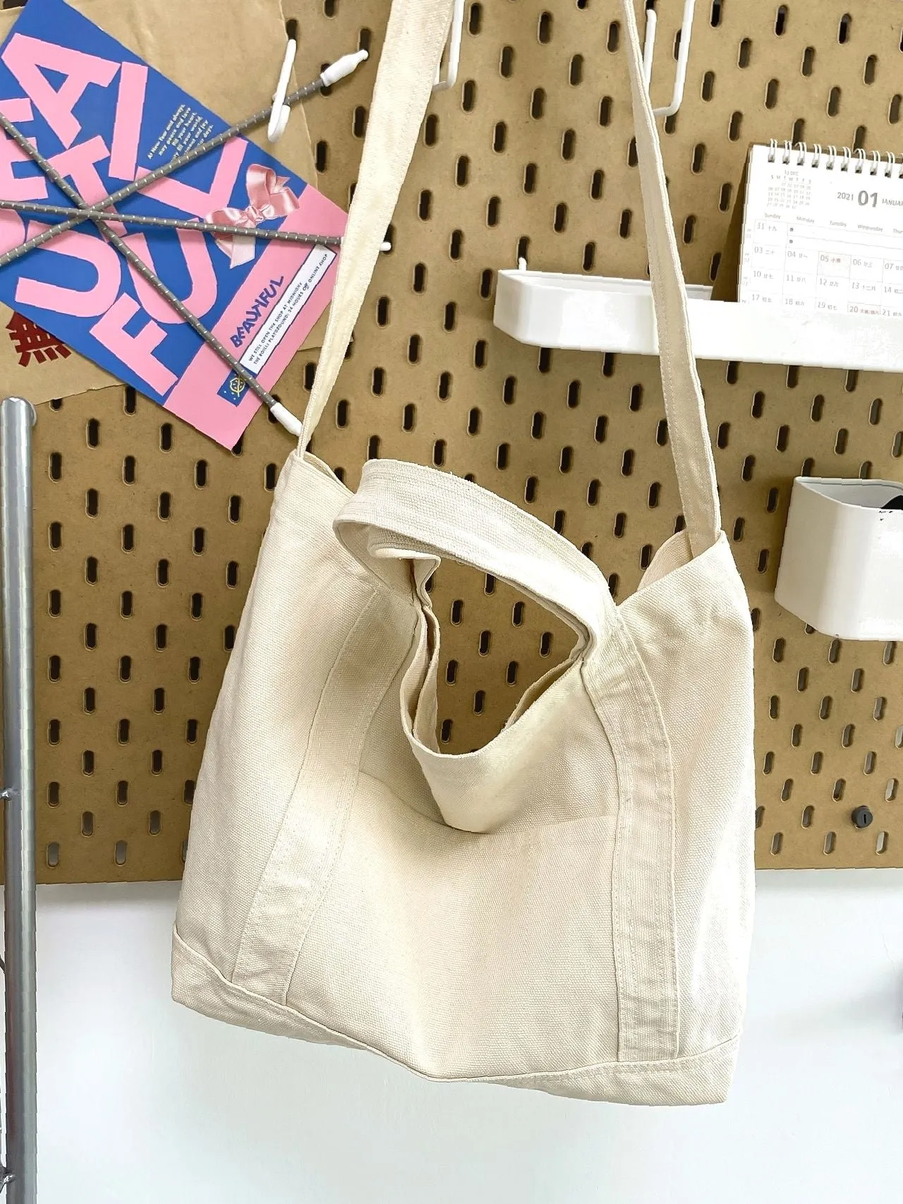 binfenxie - Minimalist Canvas Tote Bag  - Women Tote Bags