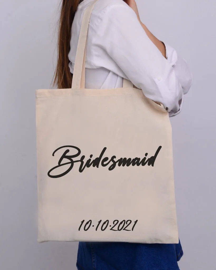 Black Color Bridesmaid Tote Bag - Bridal-Wedding Tote Bags