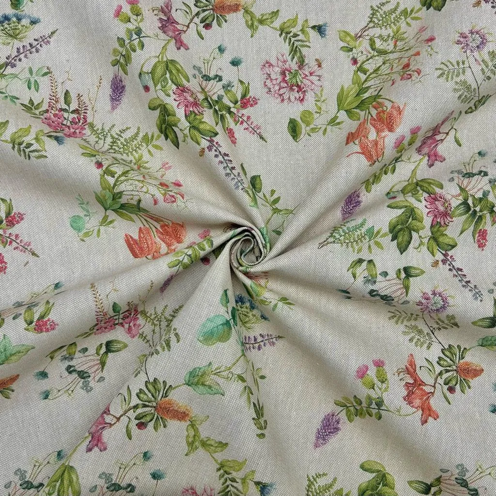 Botanical Garden Digital Linen Look Polycotton Fabric