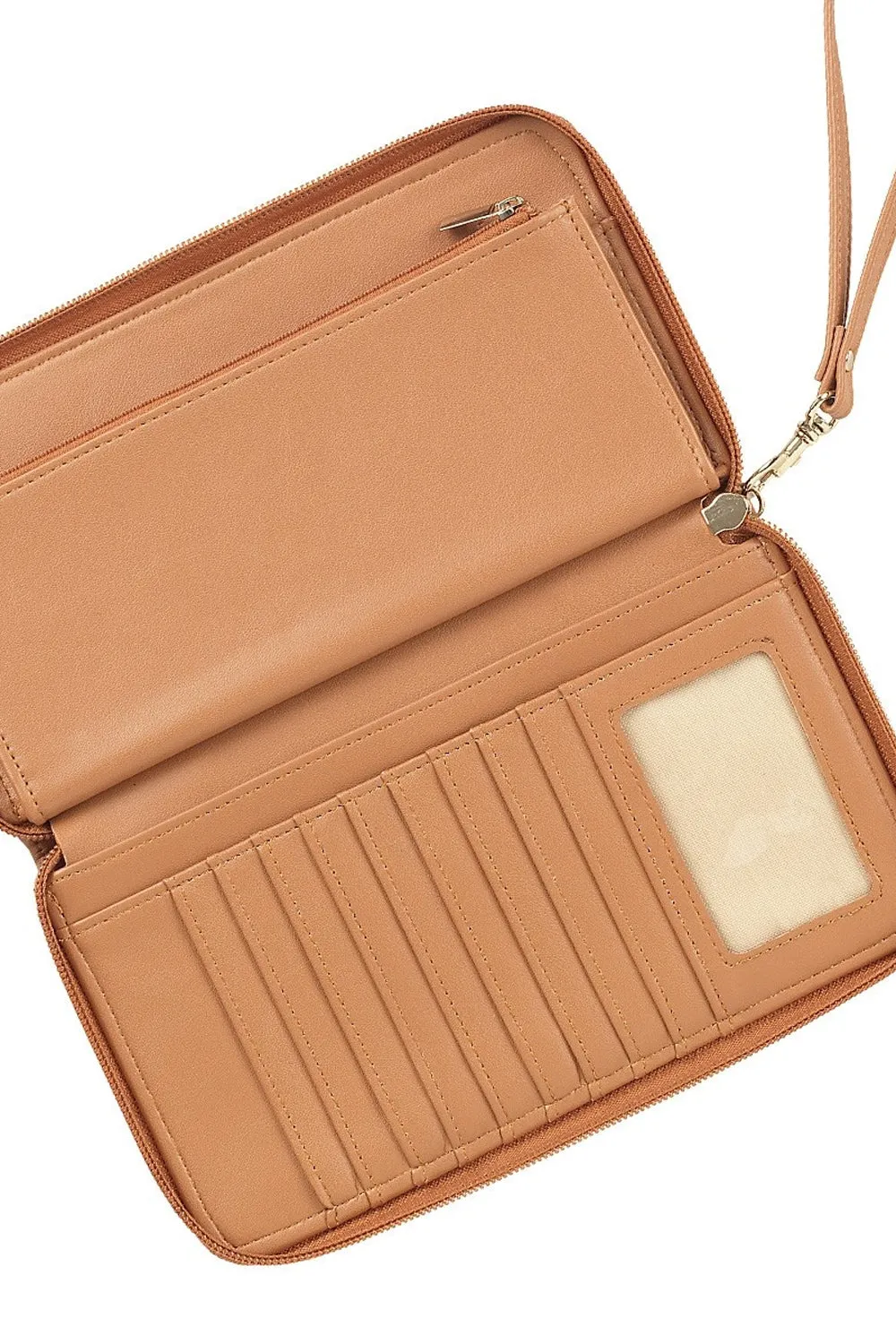 Cameron Textured Wristlet Wallet - Camel