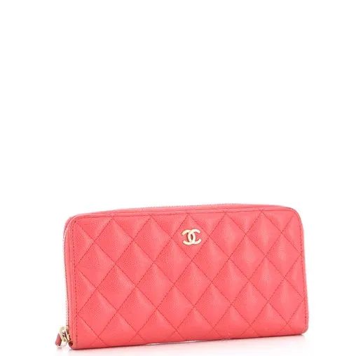 CHANEL CAVIAR QUILTED LARGE GUSSET ZIP AROUNT WALLET