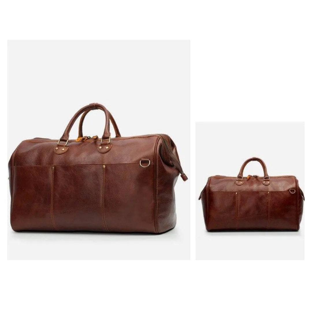 Elias Cowhide Leather Duffel Bag