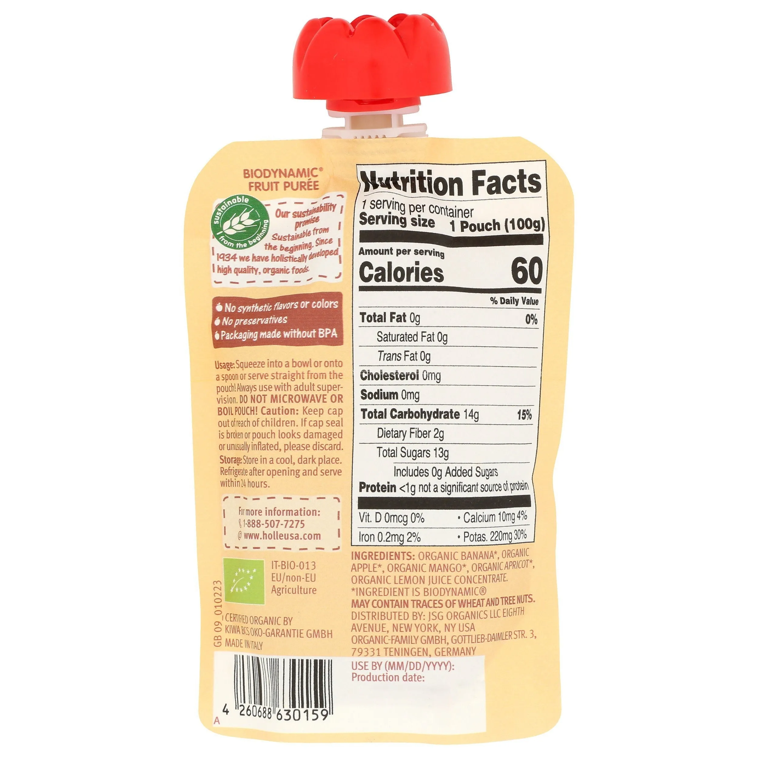 Fruit & Veggie Puree Pouches 3.5 Oz (8 Organic Options)