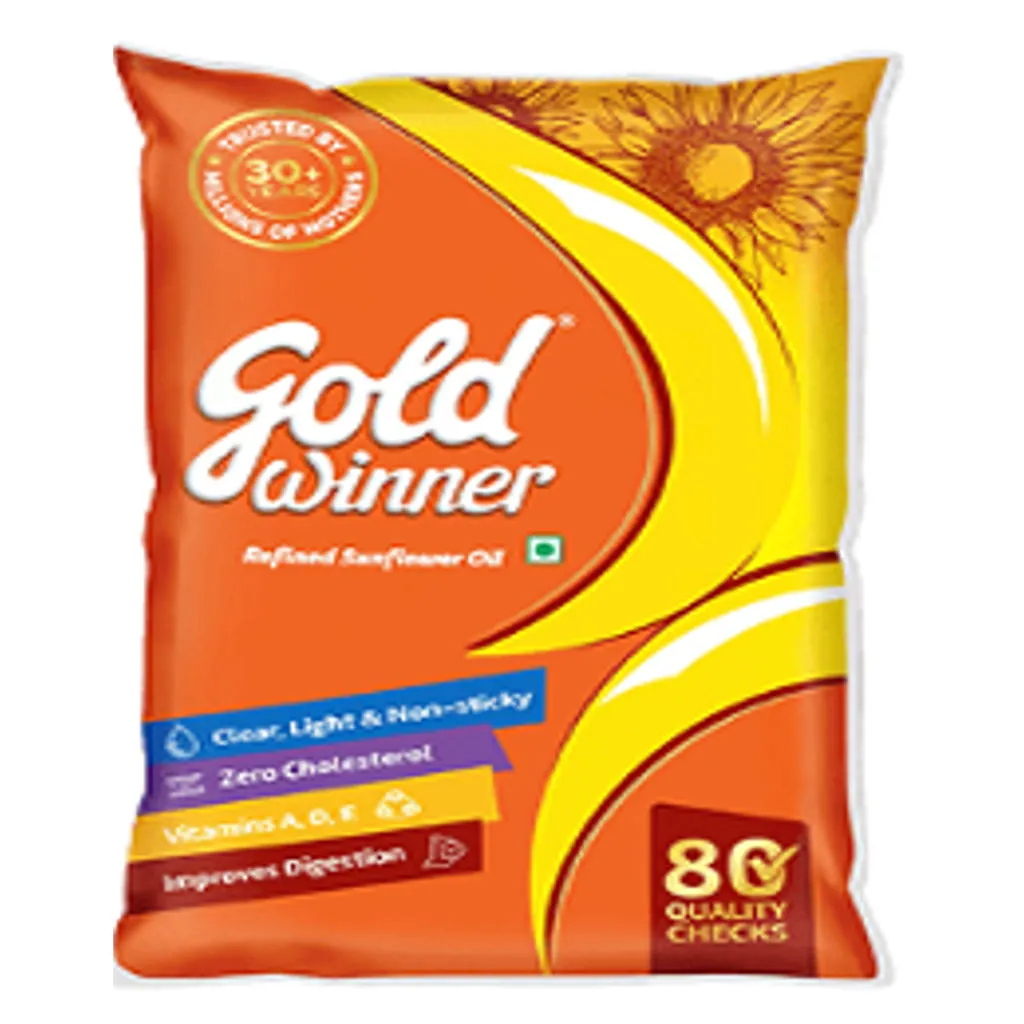 Gold Winner Refined Sunflower Oil 200 ml Pouch