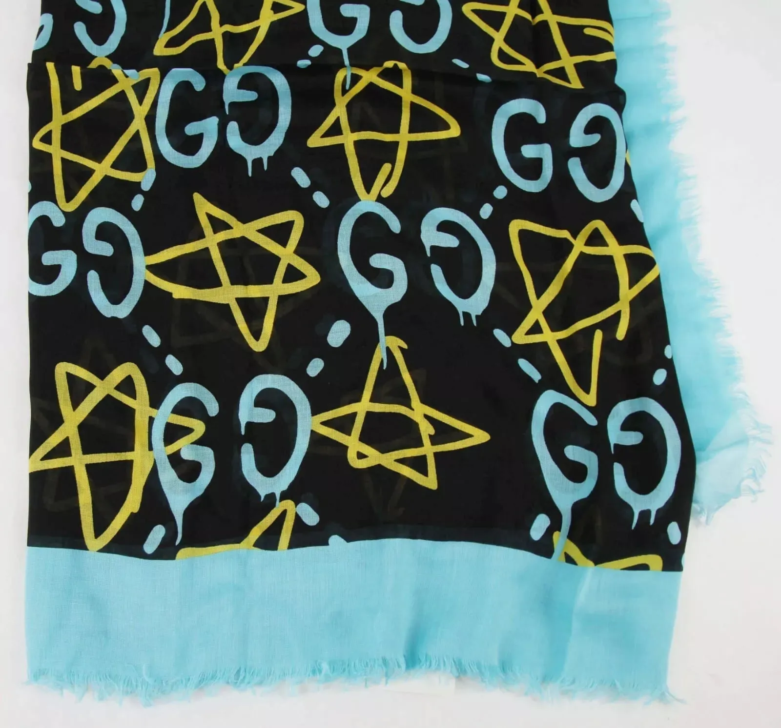 Gucci Ghost  GG Star Modal Silk Large Scarf Shawl w/Box