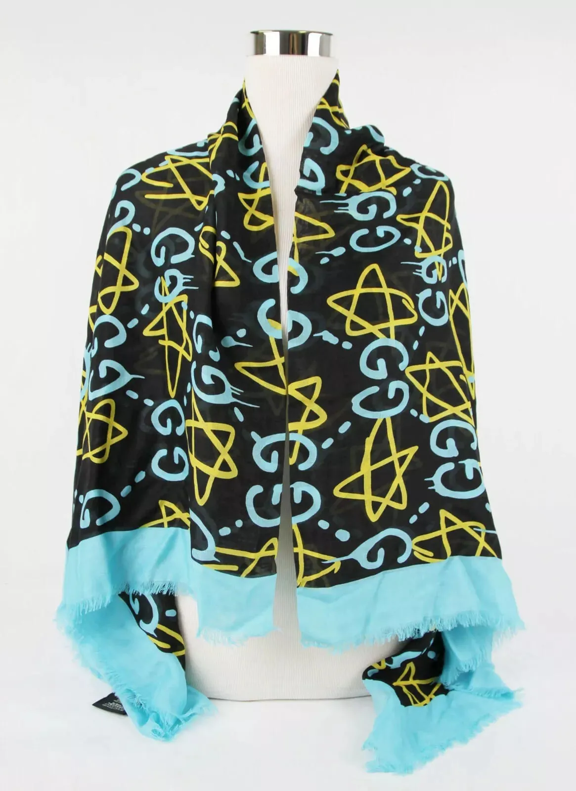 Gucci Ghost  GG Star Modal Silk Large Scarf Shawl w/Box