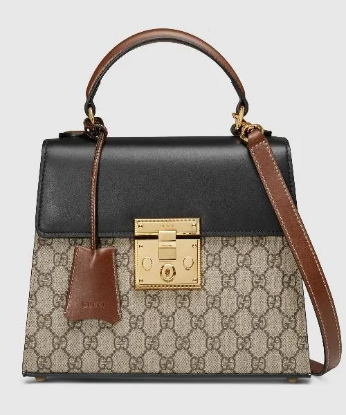 Gucci Padlock Small GG Top Handle Bag Beige/Ebony