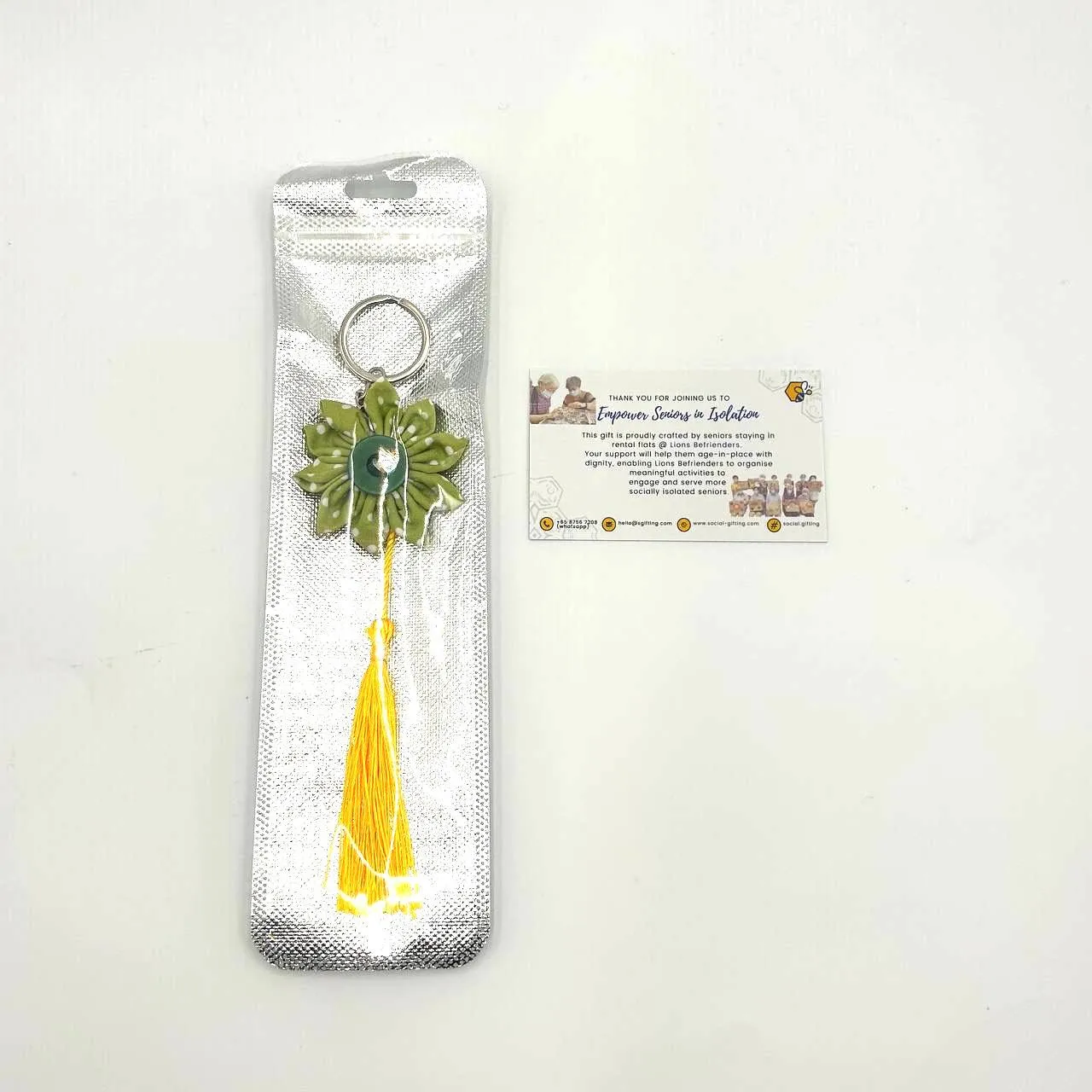 Hand Sewn Flower Keychain