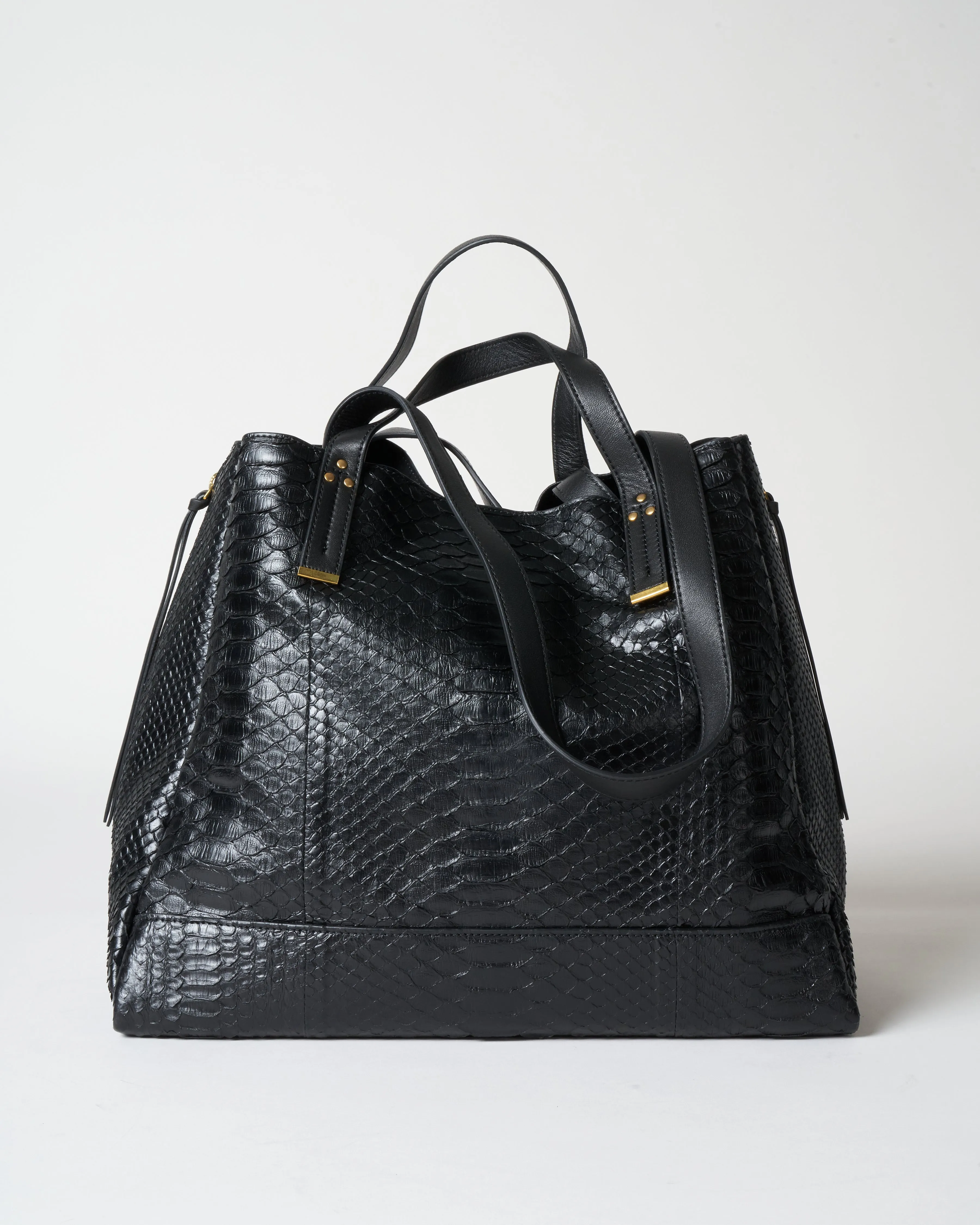 large georges tote - noir python