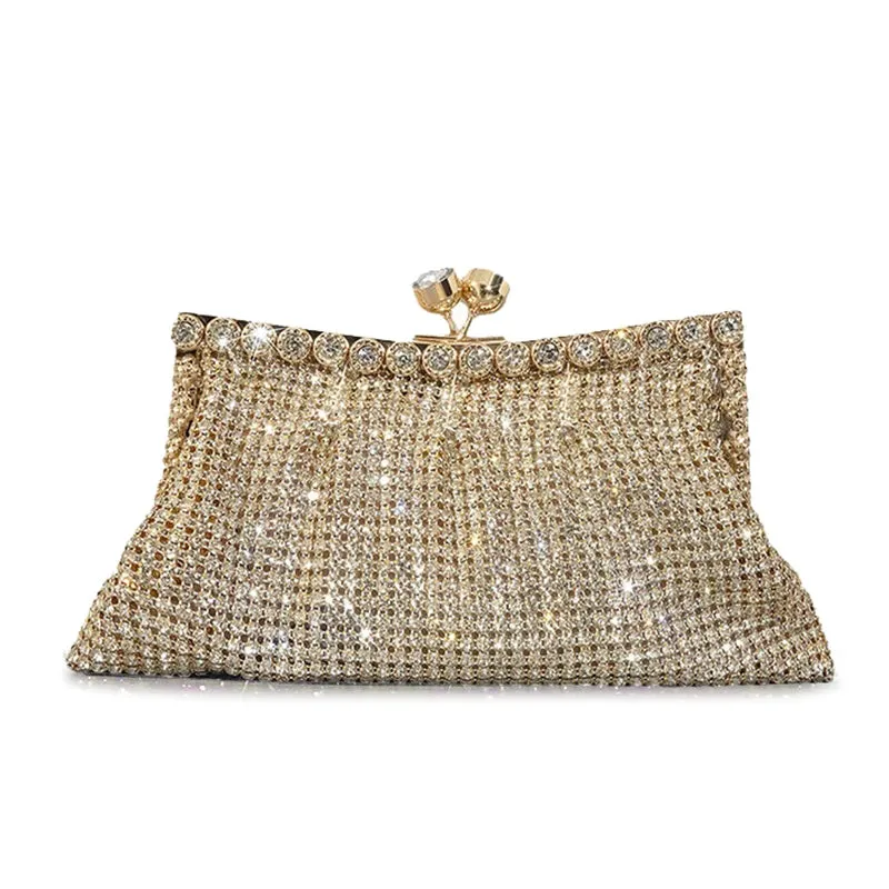 MABULA Sparkling Rhinestone Frame Clutch Evening Purse