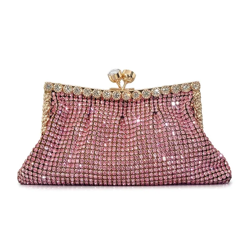 MABULA Sparkling Rhinestone Frame Clutch Evening Purse