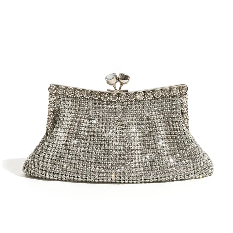 MABULA Sparkling Rhinestone Frame Clutch Evening Purse