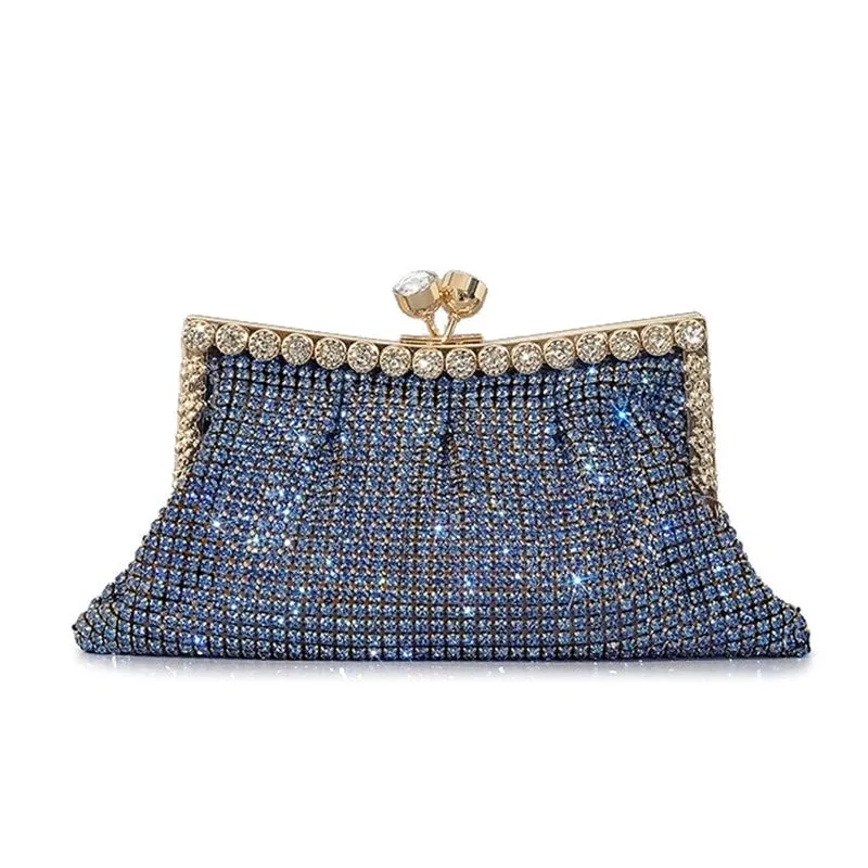 MABULA Sparkling Rhinestone Frame Clutch Evening Purse