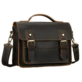 Mens Crossbody Bags Crazy Horse Vintage Leather Sling Bag