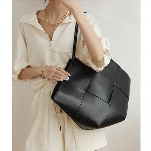 Minimalist Cem Leather Tote Shopper Bag