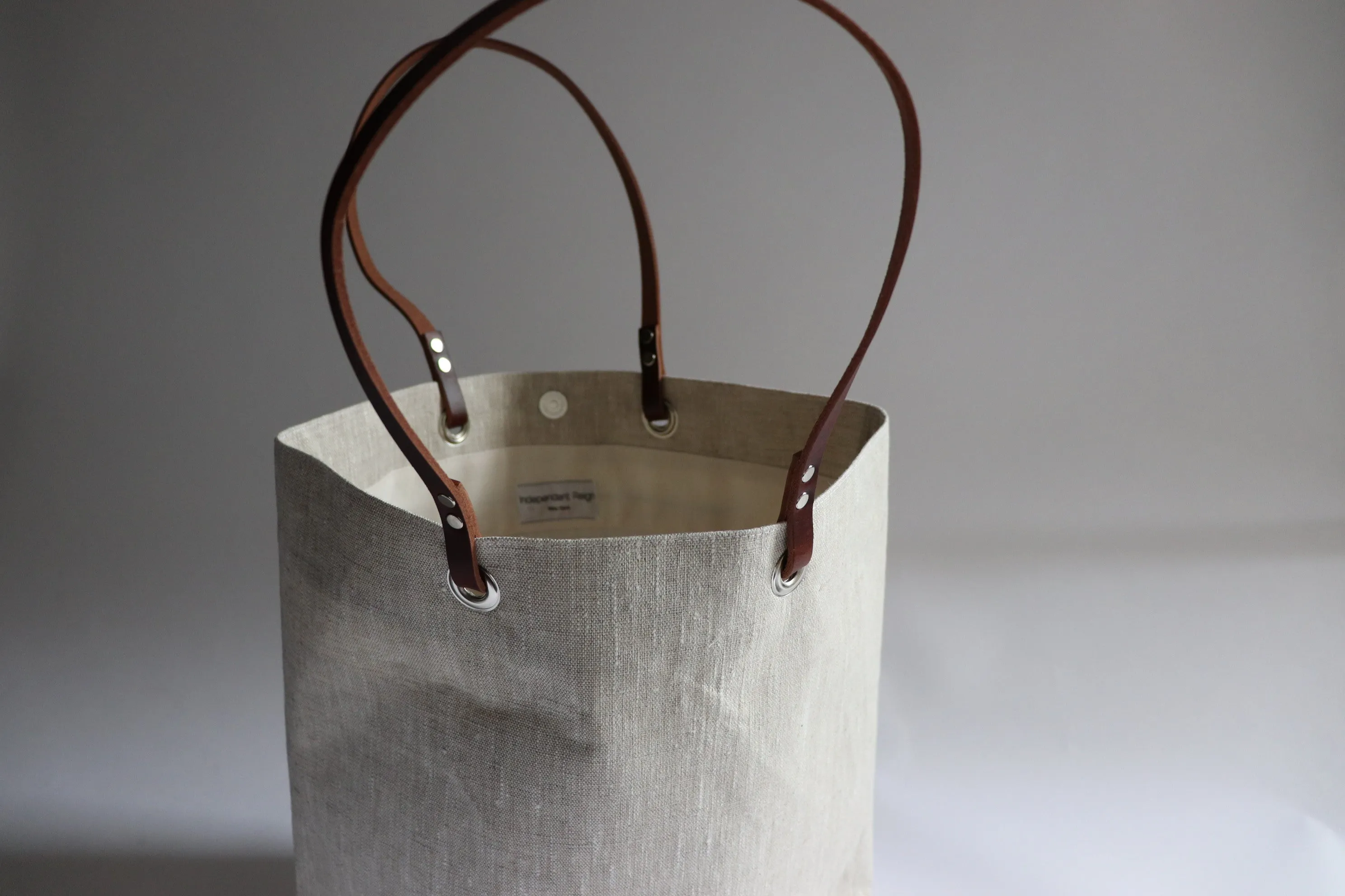 Minimalist Natural Linen Beach Bag