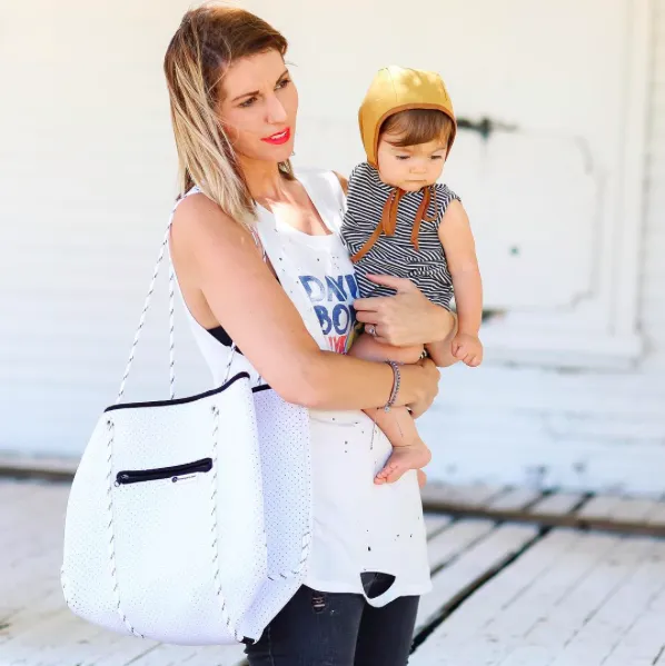 Minimalist Neoprene Tote Bag - White