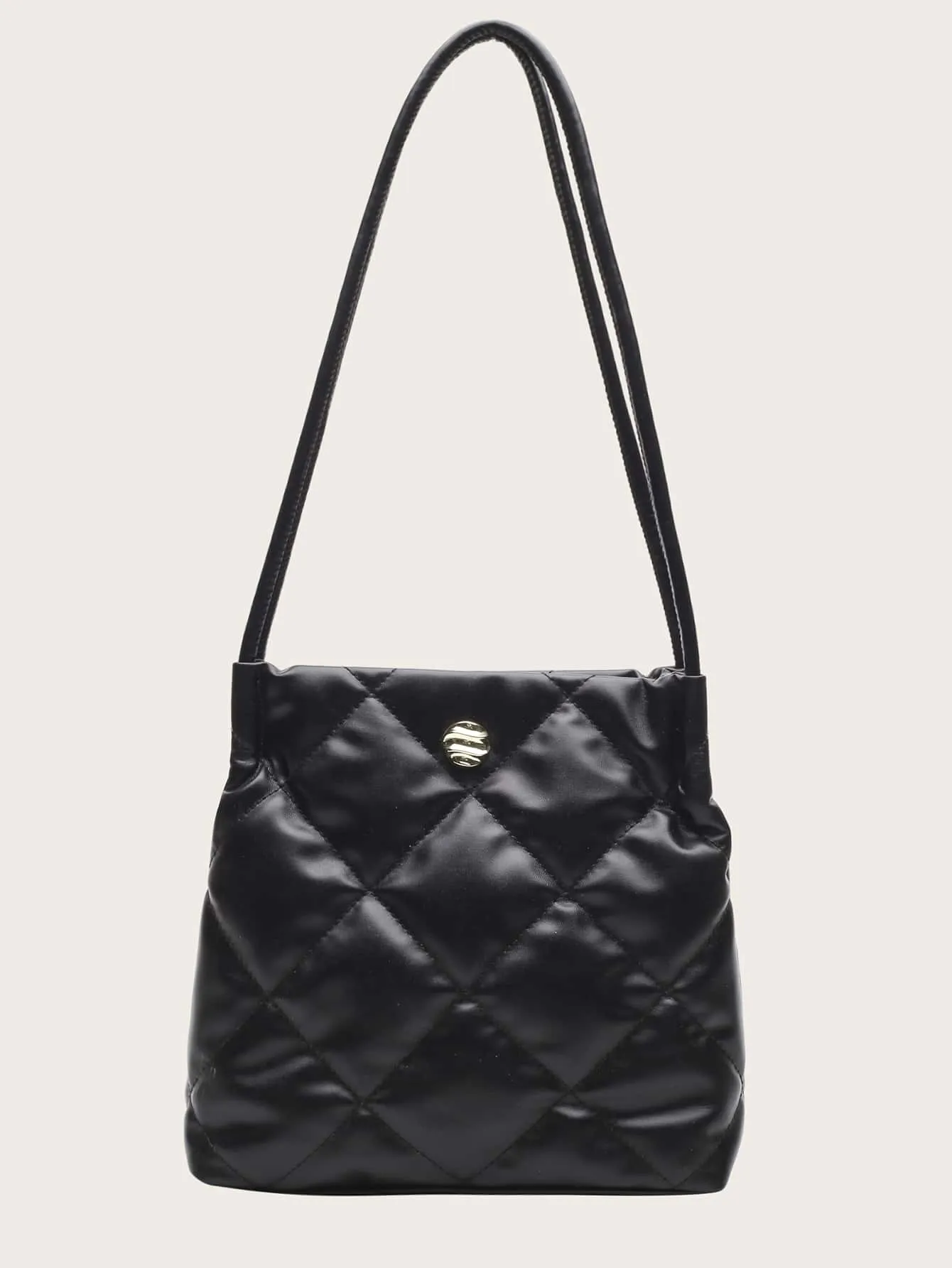 Minimalist Quilted Shoulder Tote Bag