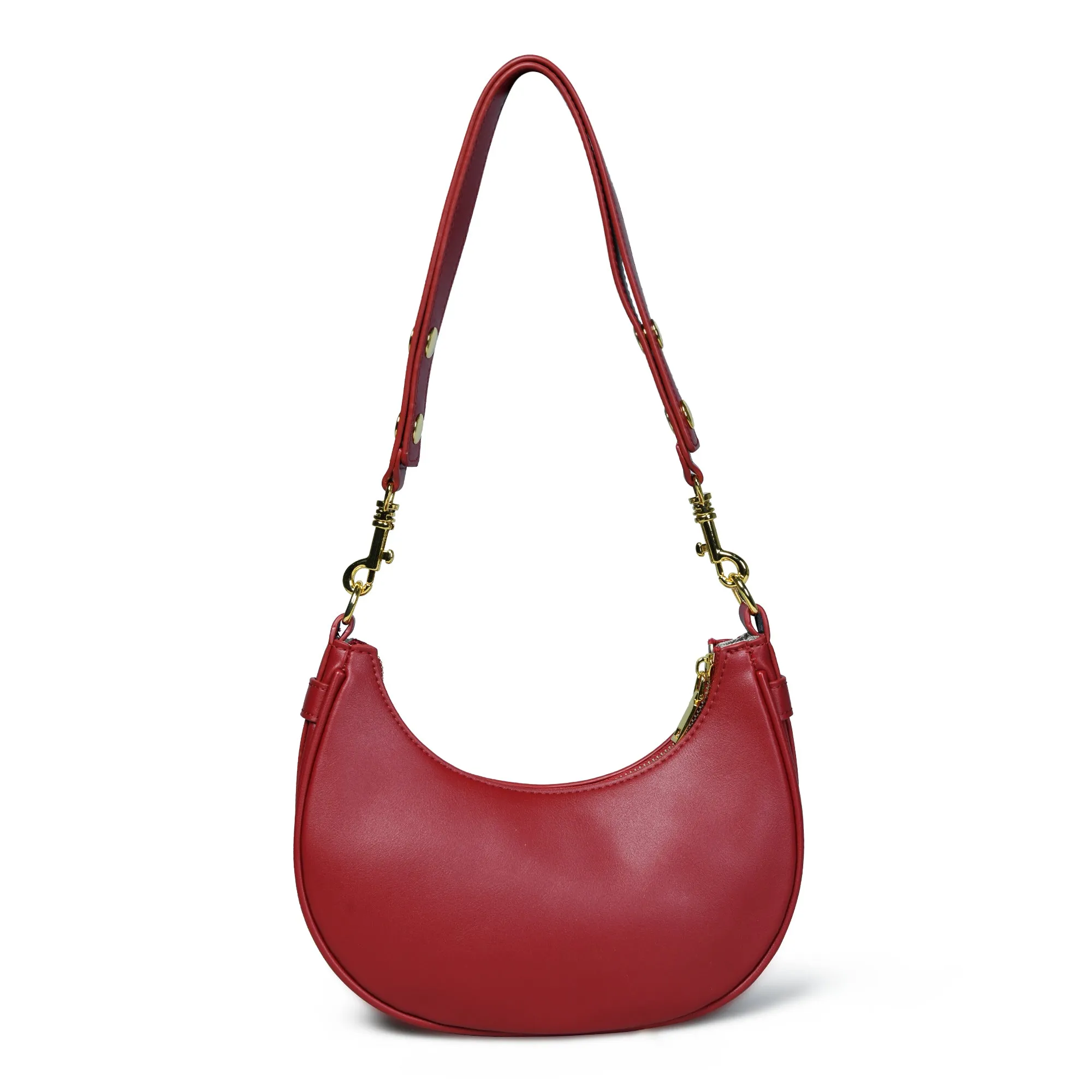 Pelle Luxure Women's PU Medium Half-Moon Sling Bag – Available in Maroon, White, Light Brown, Yellow, Pink, and Black