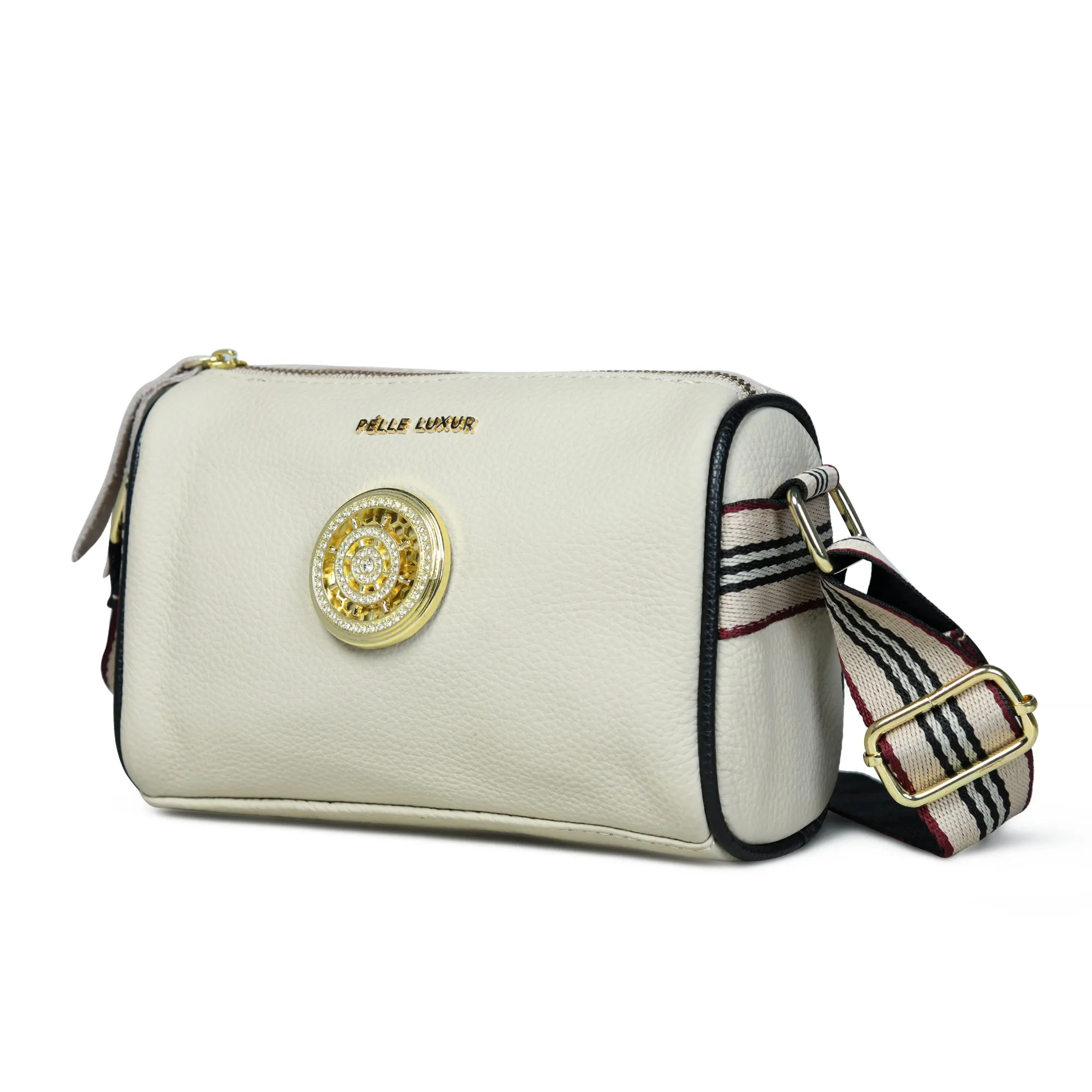 Pelle Luxure Women's PU Medium Sling Bag – Available in White, Black, Off-White, and Dark Green