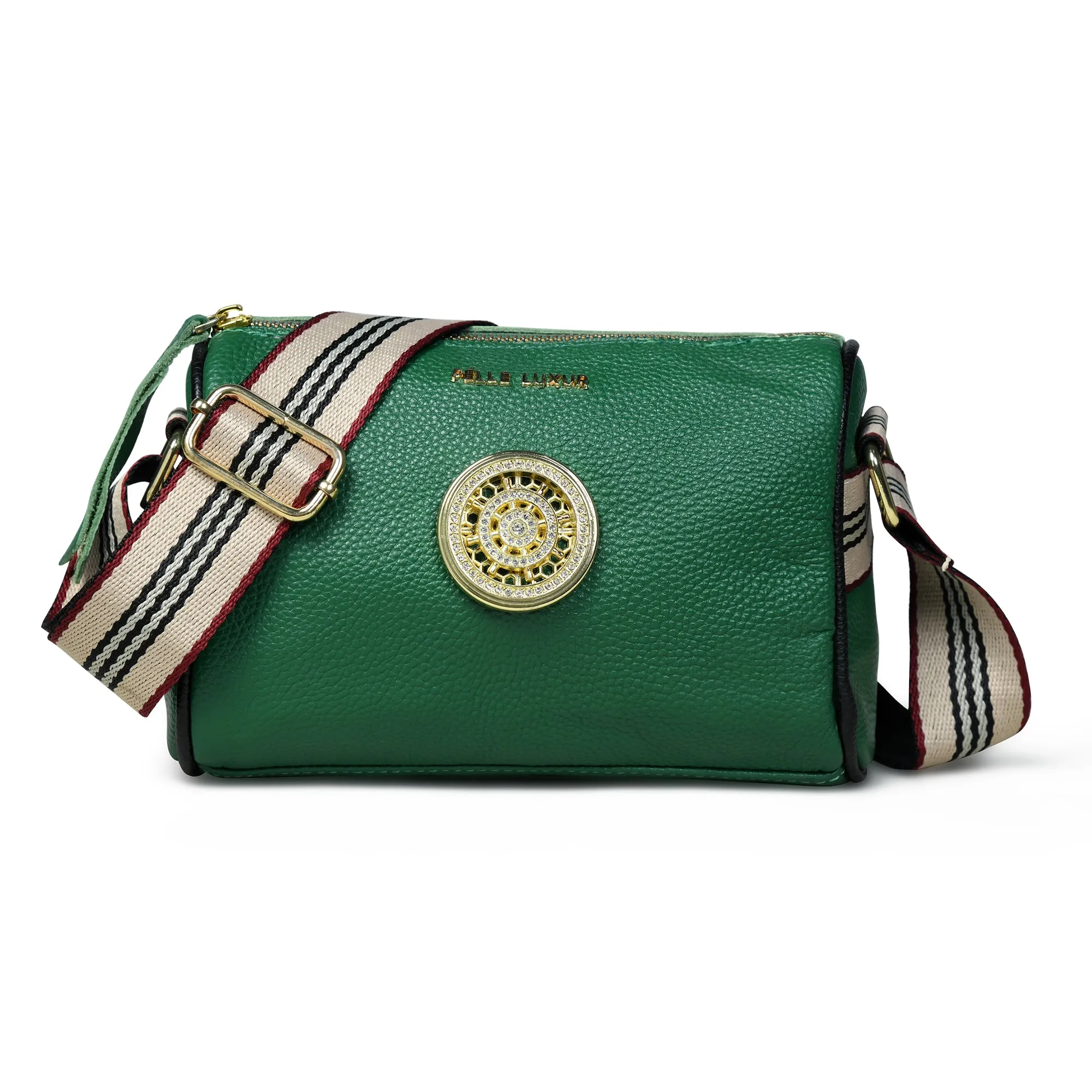 Pelle Luxure Women's PU Medium Sling Bag – Available in White, Black, Off-White, and Dark Green