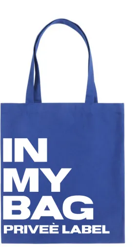 "IN MY BAG" CANVAS TOTE BAG- BLUE