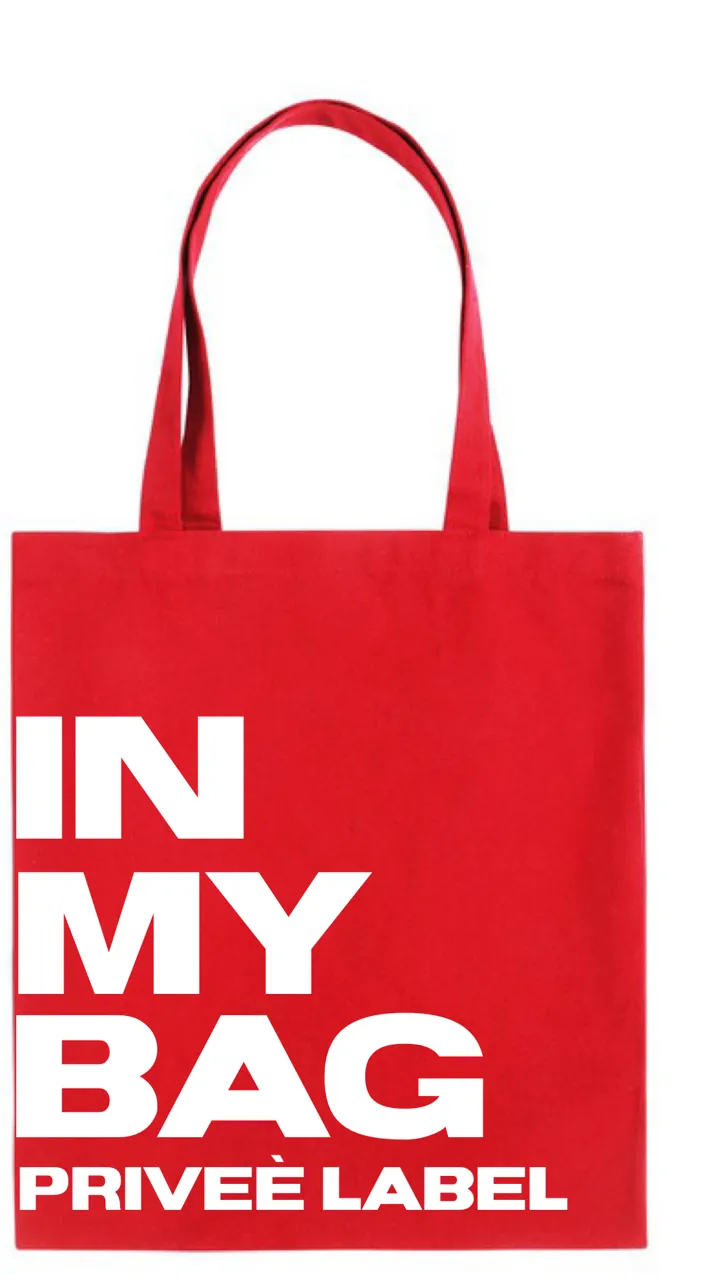 "IN MY BAG" CANVAS TOTE BAG- RED