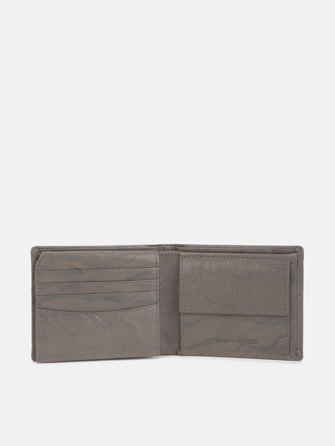 True Religion Men Grey Textured Bi-Fold Wallet