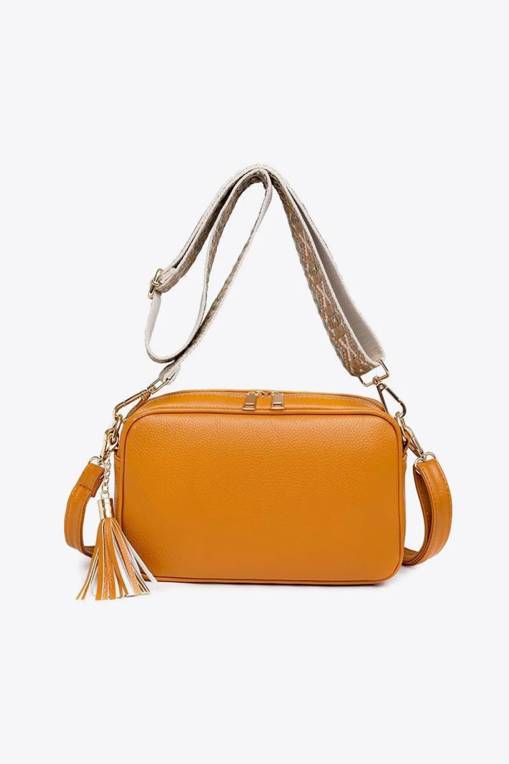 Vegan Leather Tassel Crossbody Bag