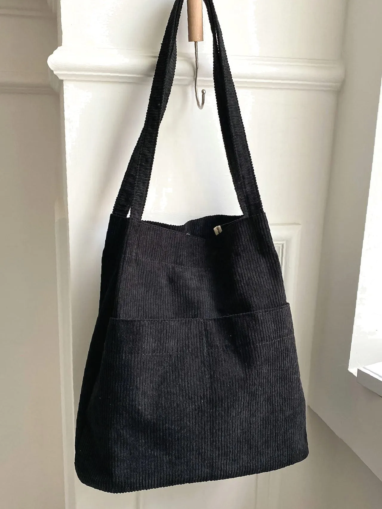 Vvsha Minimalist Corduroy Tote Bag   Women Tote Bags