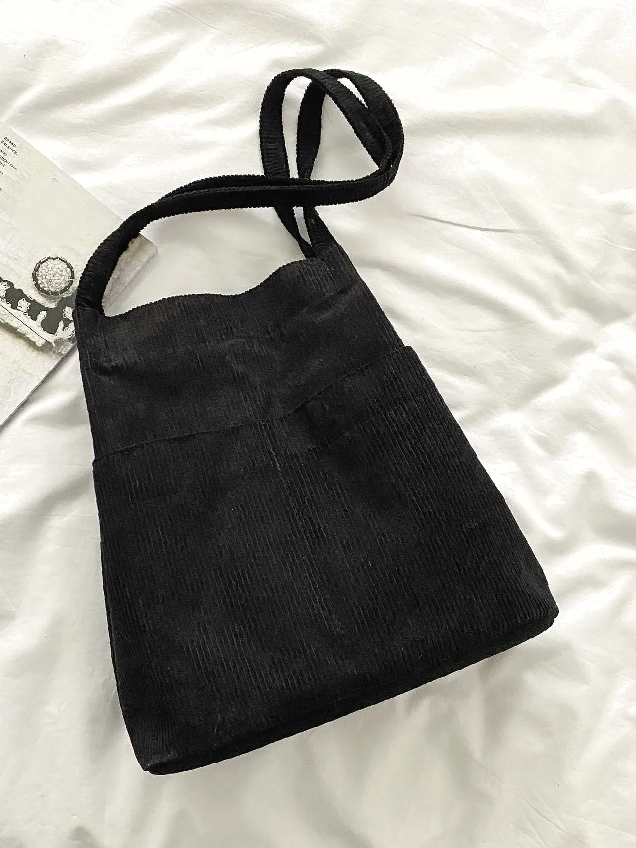 Vvsha Minimalist Corduroy Tote Bag   Women Tote Bags