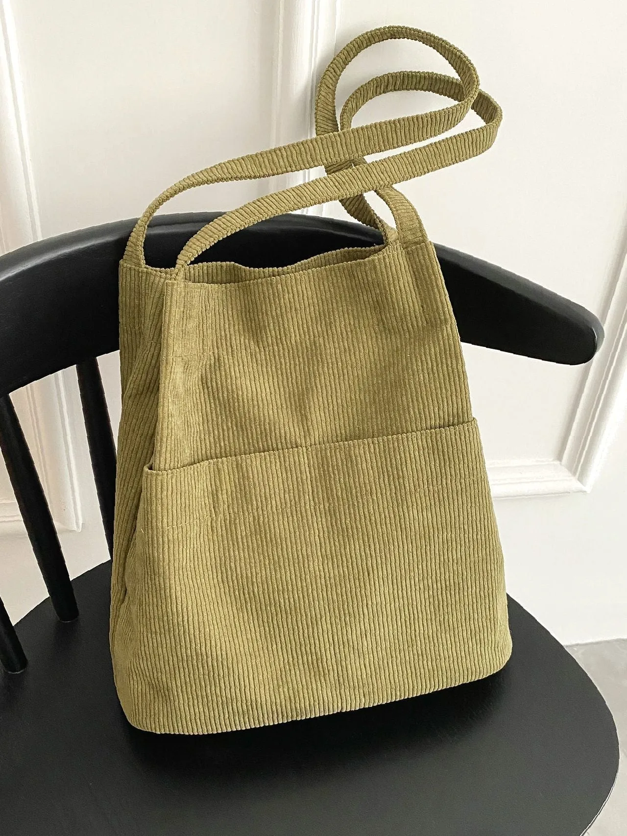 Vvsha Minimalist Corduroy Tote Bag   Women Tote Bags