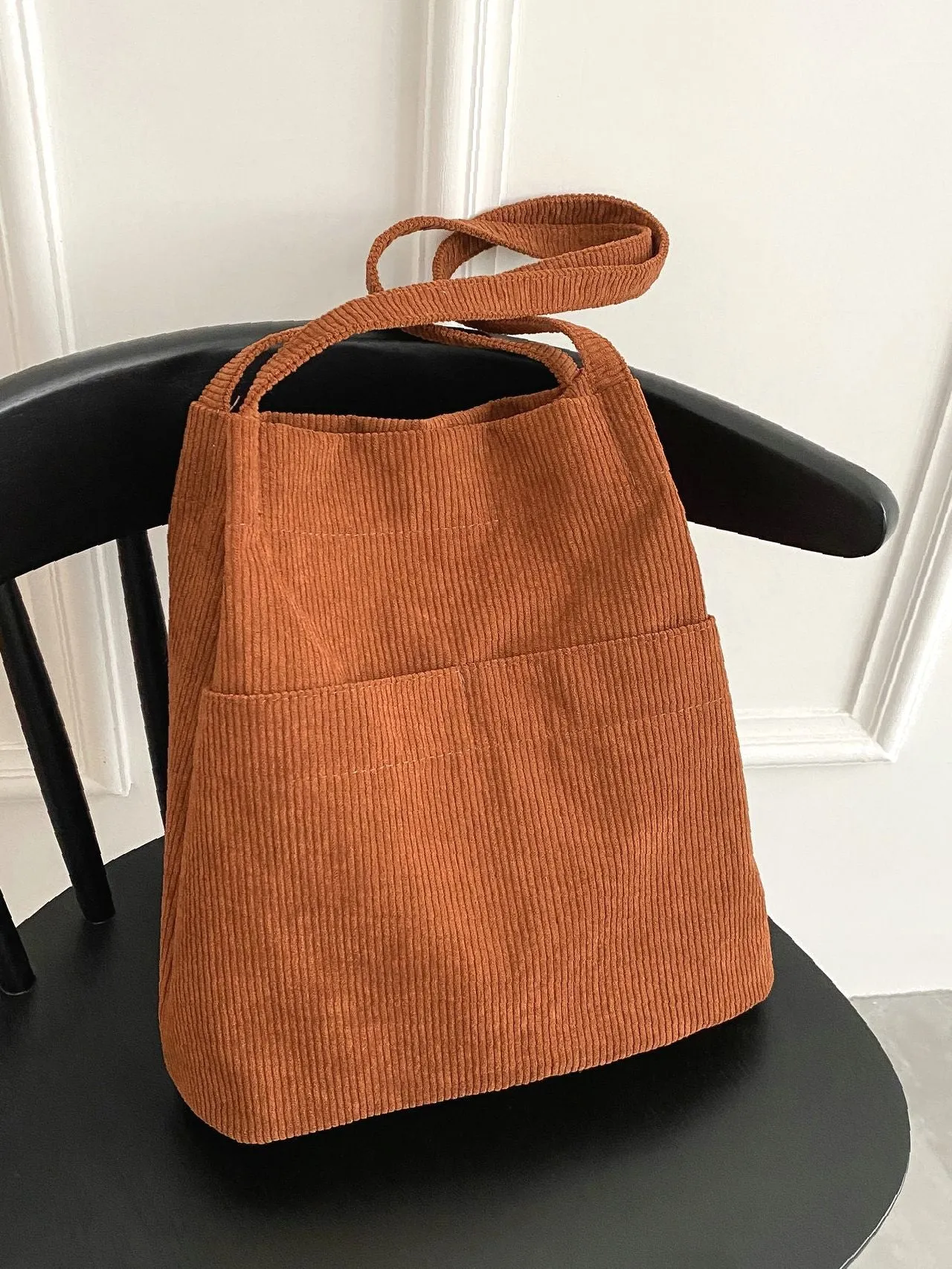 Vvsha Minimalist Corduroy Tote Bag   Women Tote Bags