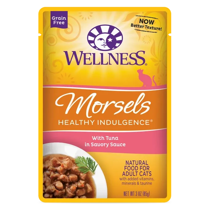 Wellness Healthy Indulgence Morsels With Tuna in Savory Sauce, 3-oz Wet Cat Food